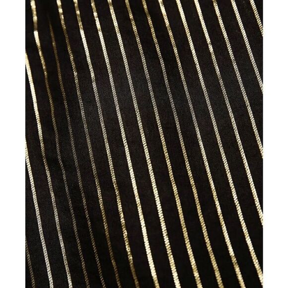 NWOT Zara Off The Shoulder Balloon Sleeve Gold Striped Blouse Top - Picture 5 of 5